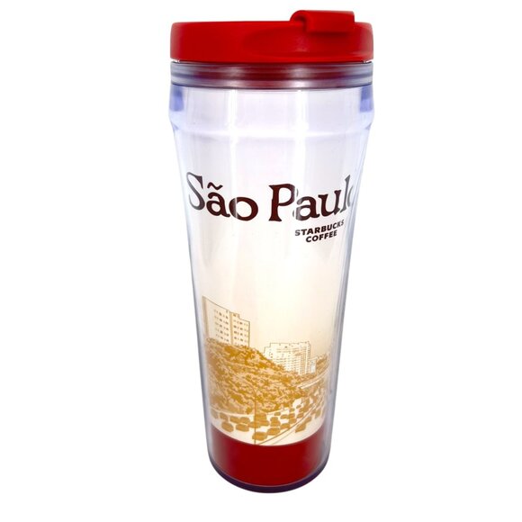 Starbucks Sao Paulo Global Icon Travel Tumbler 16 Oz Red Lid - Picture 1 of 12
